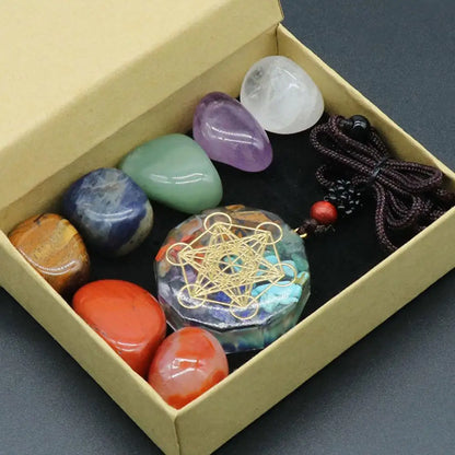 Kit de Cristais Naturais para Chakras com Colar