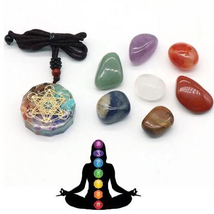 Kit de Cristais Naturais para Chakras com Colar